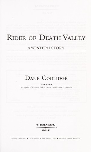 Rider of Death Valley : a western story 