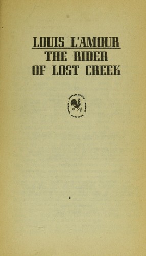 Rider of Lost Creek : a western story 