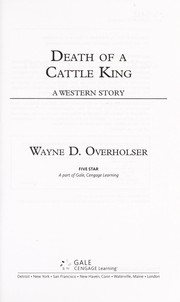 Death of a cattle king : a western story  Cover Image